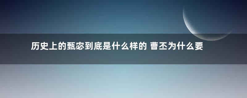 历史上的甄宓到底是什么样的 曹丕为什么要毒死这个皇后